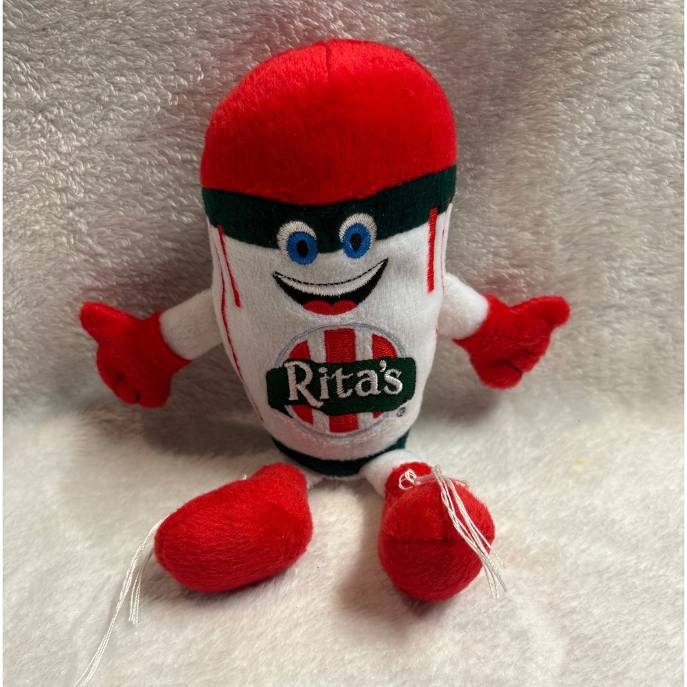 Rita's Italian Water Ice Guy Mascot Plush Small Stuffed Animal Toy Red Slushie
